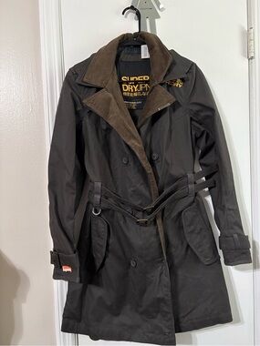 Superdry women's Safari Wax Mac jacket brown medium